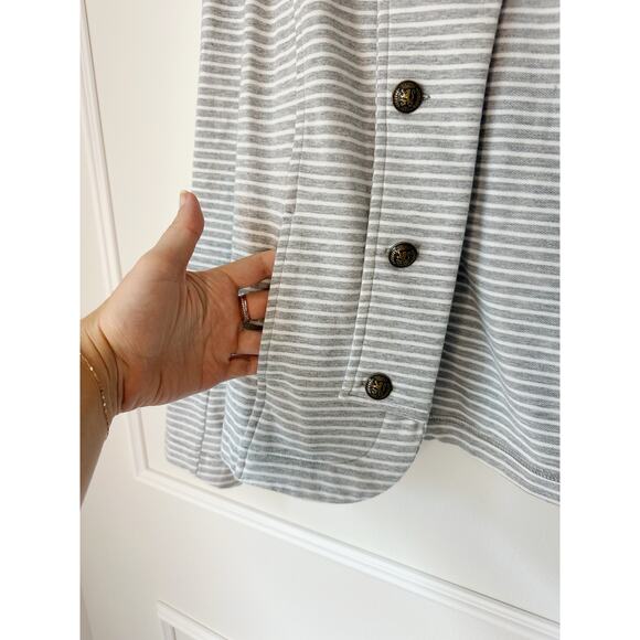 Tommy Hilfiger Striped Gray and White Military Style Blazer Size S - Picture 4 of 7